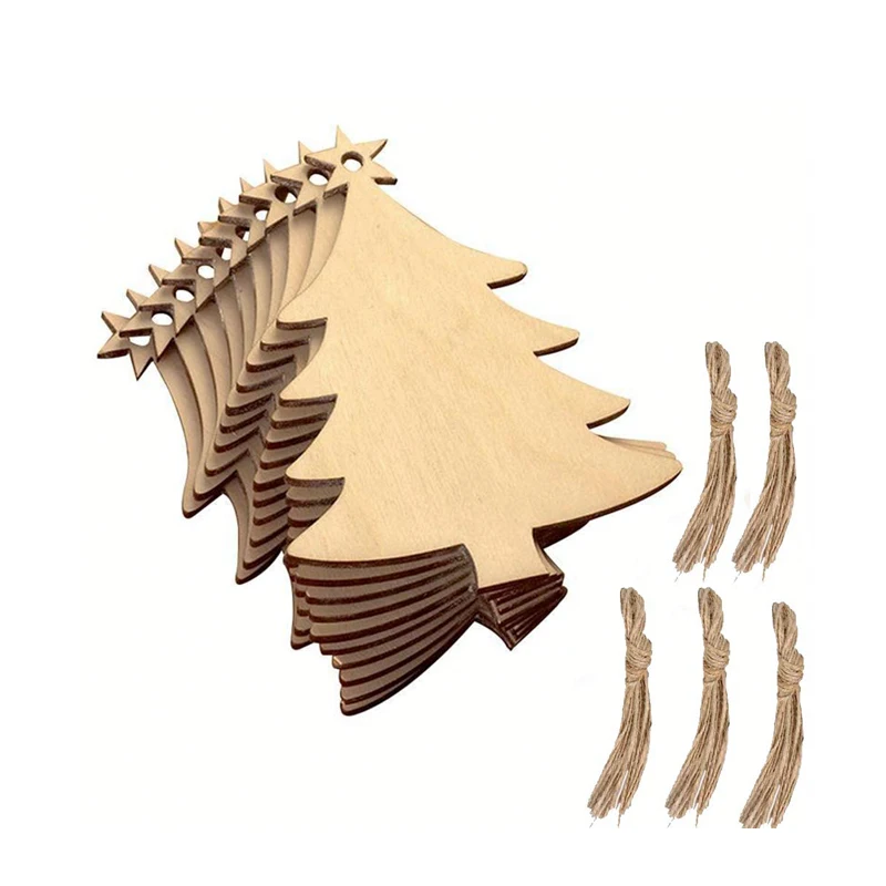 Indoor Home Hanging Tree Decor wooden unfinished sign hanging  christmas bauble blanks