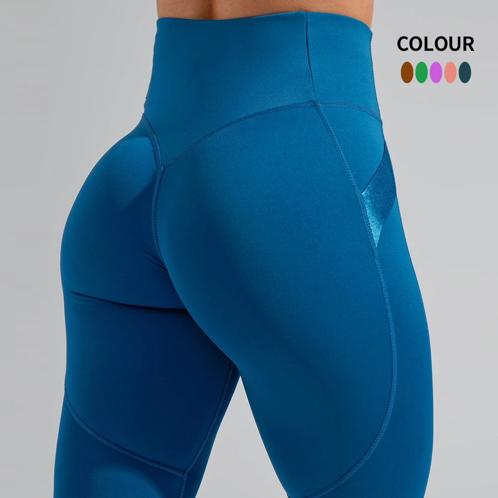 Sports Wear V Waist No Front Rise Seam Rear zipper pocket yoga pants Butt Lifting Fitness Yoga Leggings