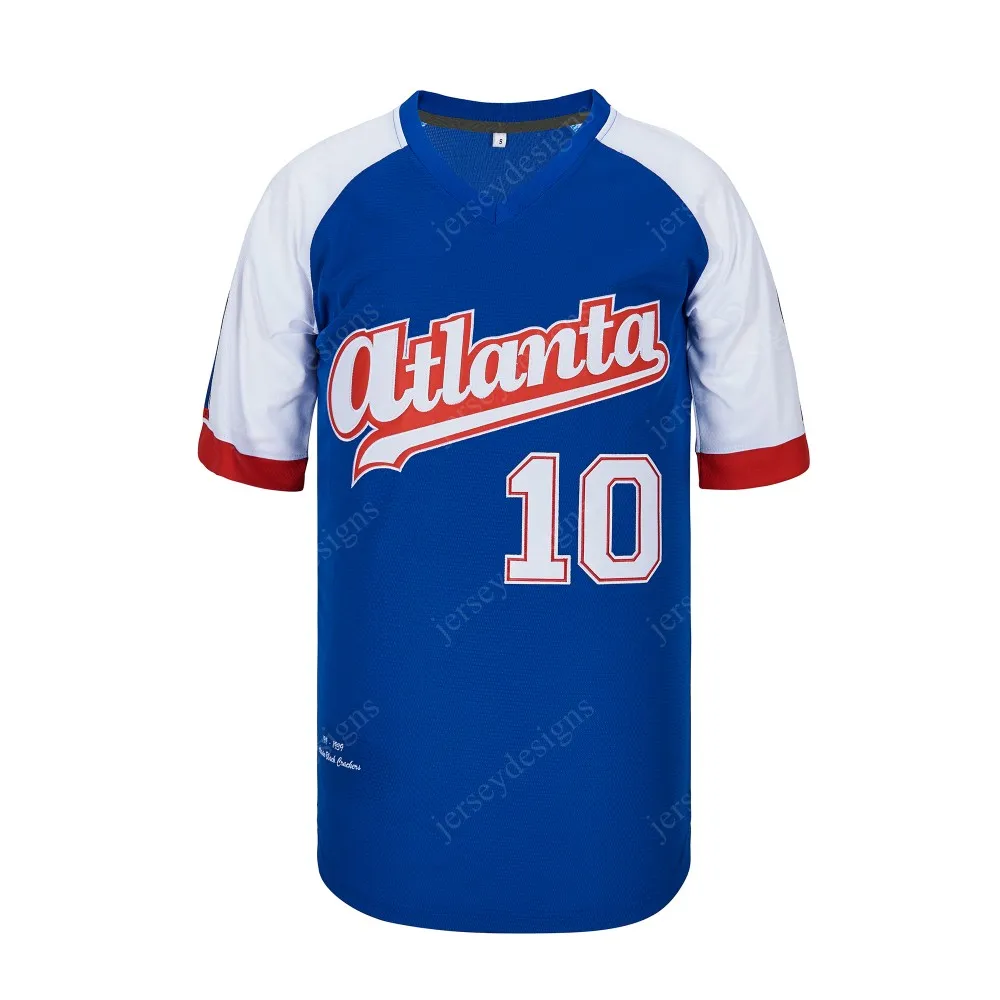 Wholesale Blue Mens Atlanta Black Crackers 10 Negro League Baseball Jersey Stitched S-3XL