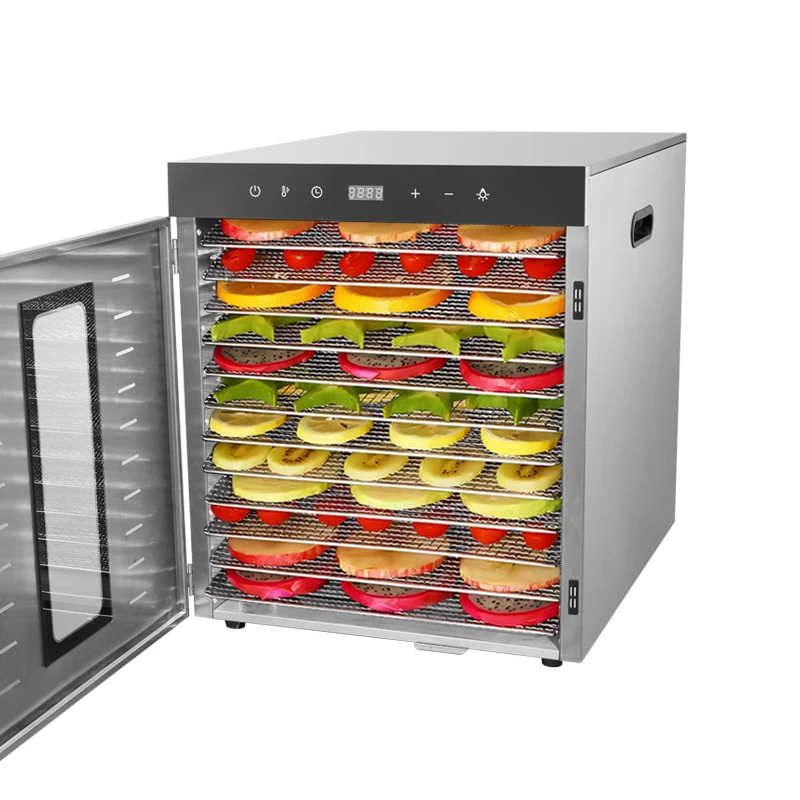 12 Trays Stainless Steel Big Capacity Vegetable Dryer Fruit Dryer Dehydrator Drying Machine