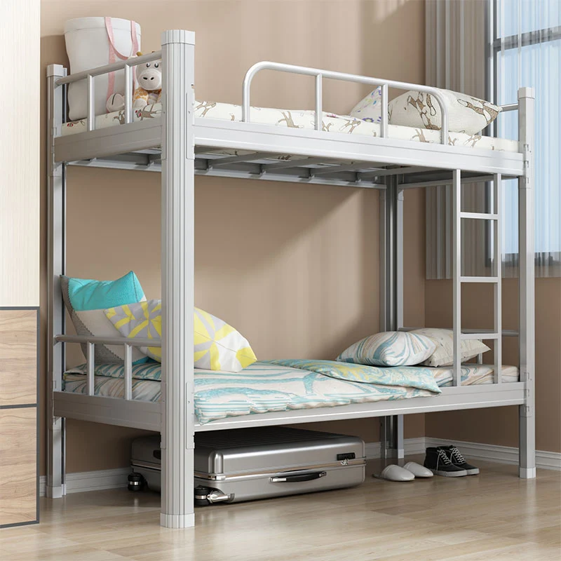 Heavy-Duty 2-Layer Metal Bunk Bed Double Deck Steel Bed with Elegant Castello Design for Home or Apartment Bedroom Furniture