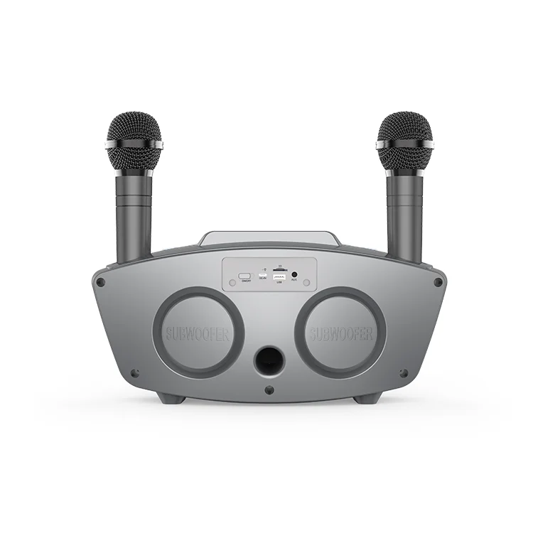 Family Ktv Mobile Phone Karaoke Dual Microphone, Tf / Usb Support With Wireless Blue-tooth Speaker