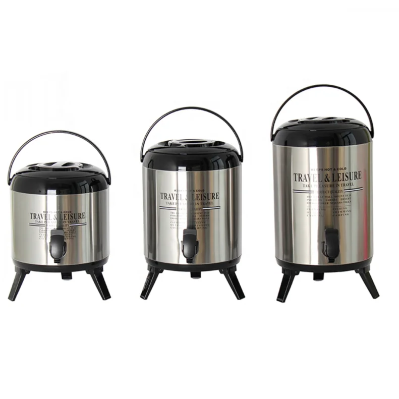 Manufacturer Large Capacity Unbreakable Press Button Camping Hot Cold Ice Bucket Thermos Insulated Water Jug for Coffee Milk