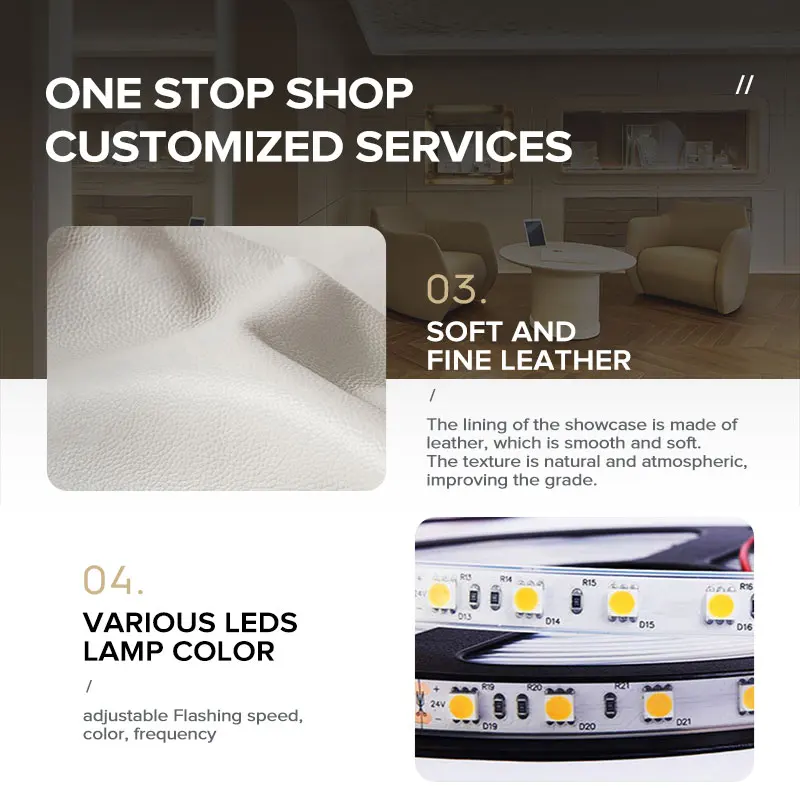 Factory wholesale jewellery stores furniture white custom logo watches glasses jewelry display cabinet cases for retail store
