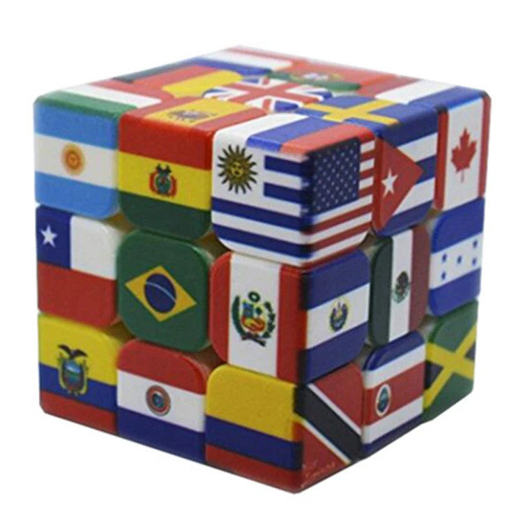 
Custom Educational National Flag Magic Puzzle Cube 3x3 Toys for Kids 