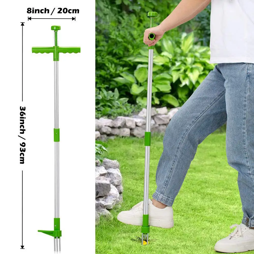 
Aluminum Portable Weed Puller Root Remover Claw Weeder Long Handled Stand Up Weed Puller Manual Garden Lawn Outdoor Killer Tool 