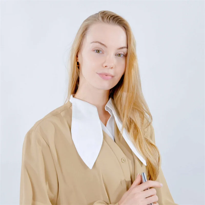 Unique Removable Shirt Collar Accessory With Button Closure For Womens Chic Wardrobe