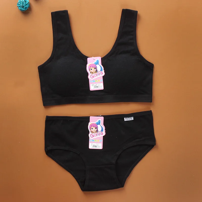 
Pure cotton no steel ring students children vest wrapped chest underwear bra set for girl 