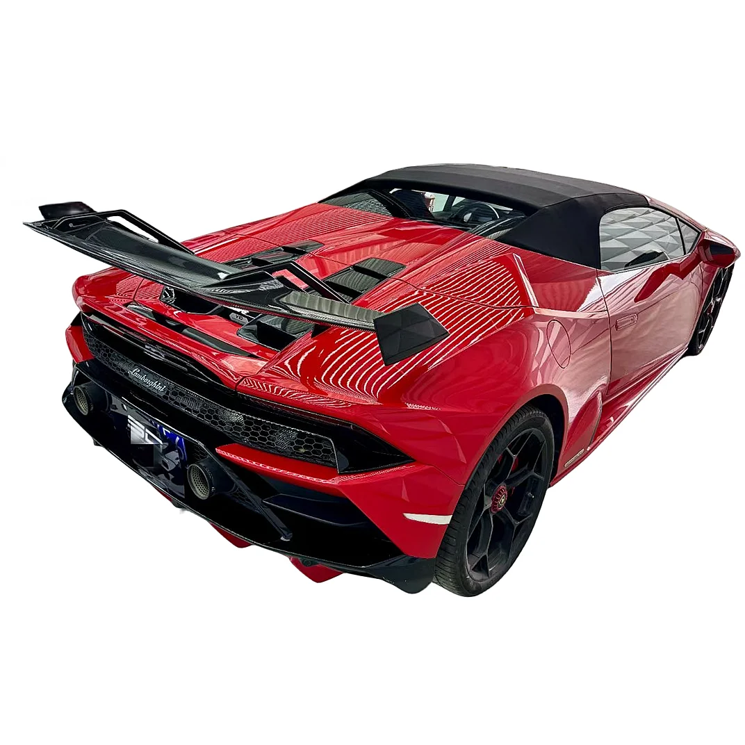 Dry Carbon Rear Spoiler For Lambo Huracan EVO Upgrade to STO Style Body Kit Rear Wing
