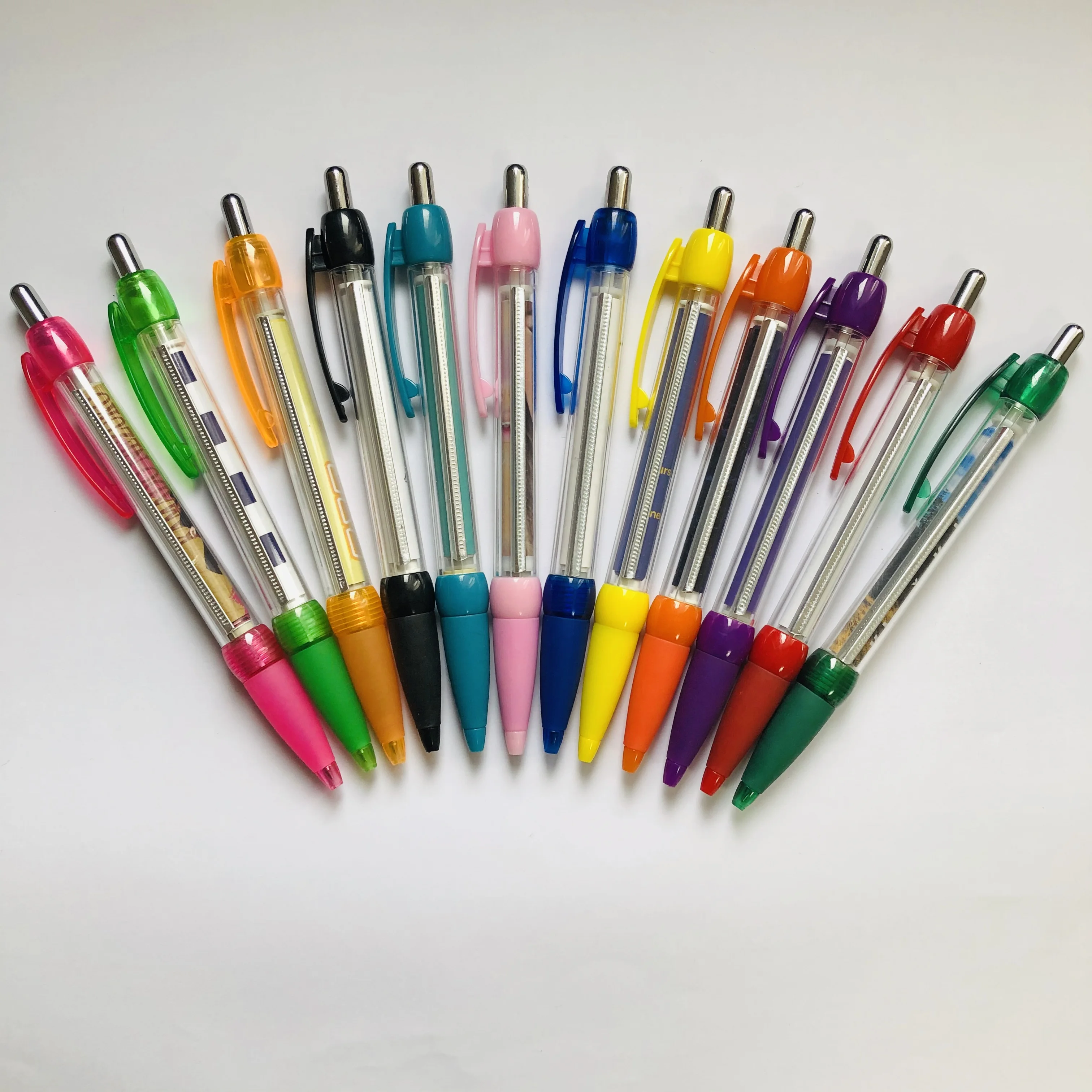 Hot sales pull out roll paper banner pen flag paper office advertising gift pen print custom design transparent pen