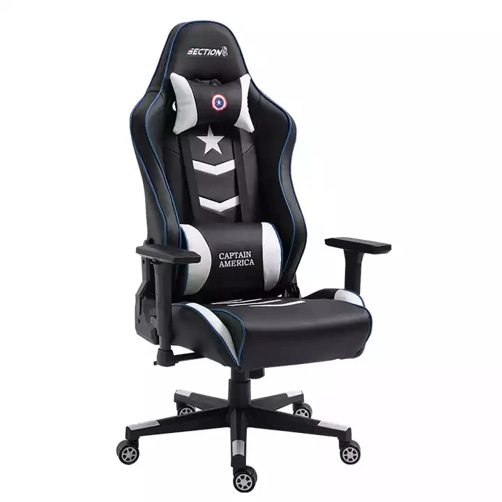 2021 Cheap Racing Gamer Chair DDP Blue And Red High Back Black Pu Leather Computer Gaming Chair For Gamer