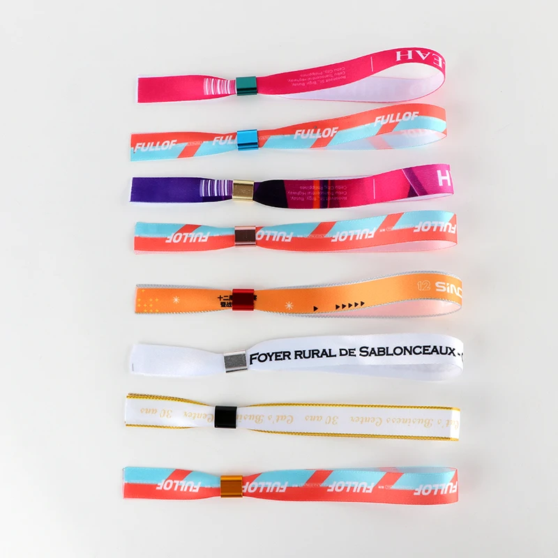 Custom Festival 2024 Colorful Wristbands Lock Slide Wristbands For Event Accessory Slide Lock for Party