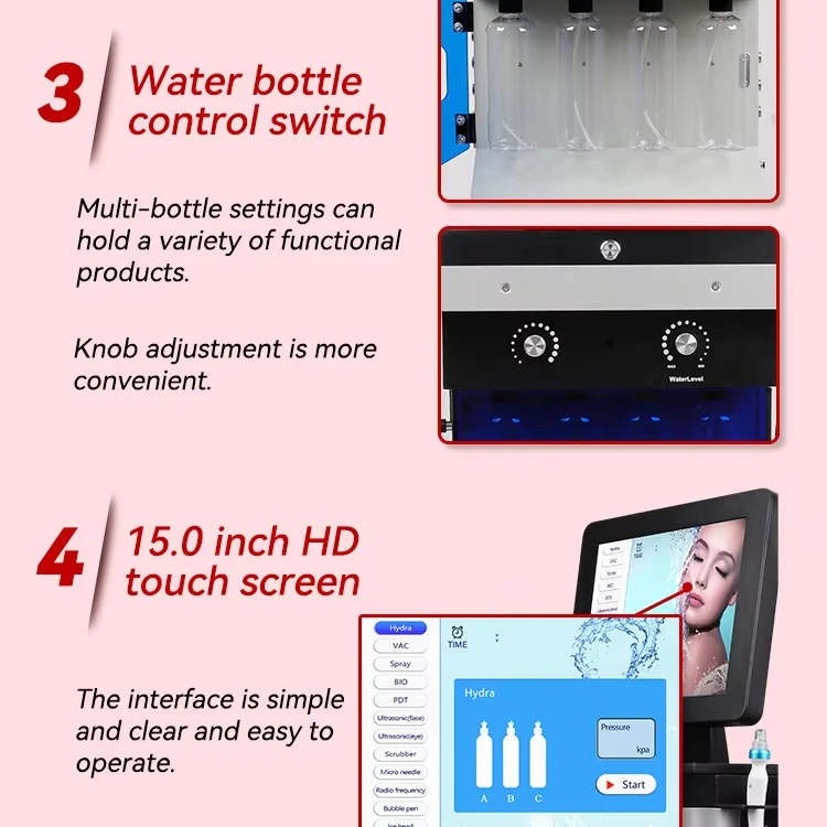 CE Professional 12 in 1 Hydra Dermabrasion Machine Facial Hydro Microdermabrasion for Skin Rejuvenation and Whitening