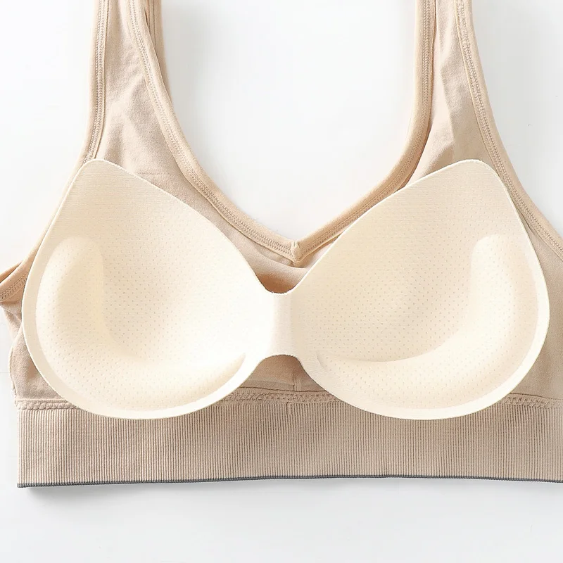 
Swan Wings Cup Breathable Removing Padding Wireless Seamless Crop Tube Top Bra Chest Wrap 