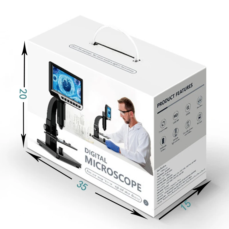  Цифровой USB микроскоп 2000x камера 7 дюймов сенсорный экран видео с 11