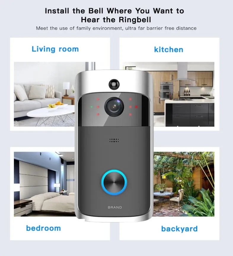 Made in China Doorbell Camera Wireless Ring Video Smart Phone Call Visual Recording Monitor Intercom Door Bell