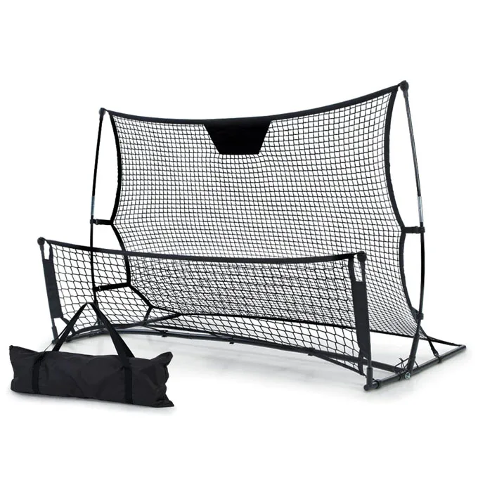Portable Soccer Rebounder Net, 2 in 1 Soccer Goal Net for Passing and Volley, Soccer Trainer for Team or Solo Training