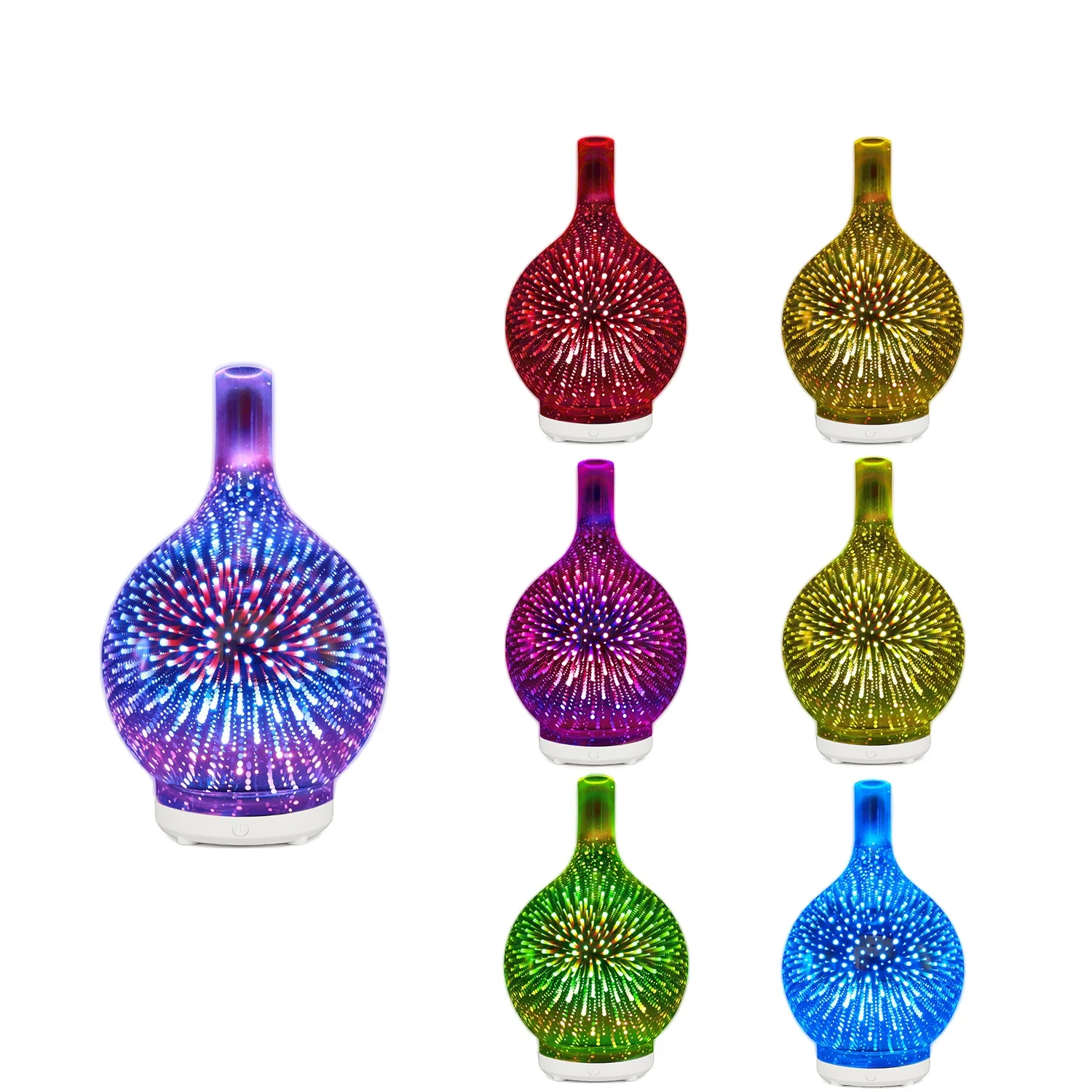 2022 new 100ML 3D lamp glass diffuseur de parfum LED firework Light mini personal space air humidifier usb aroma oil diffuser
