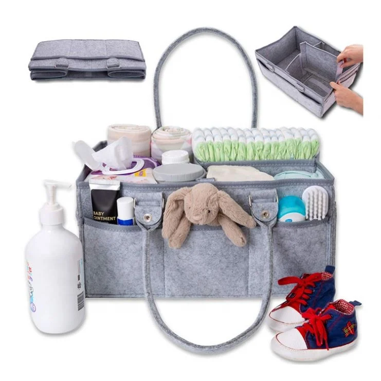 Customized Felt Baby Nursery Storage Diaper Caddy Organizer