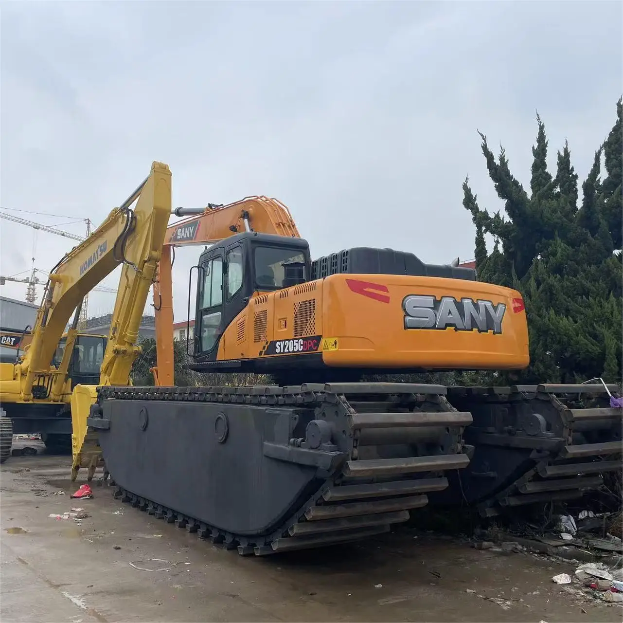 Original Amphibious Excavator SY205C Dredge Boat Excavators For Sale