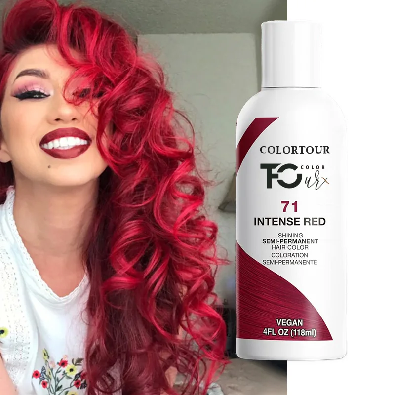 Wholesale Crimson Red Color semi permanent hair color dye for dark hair without bleaching