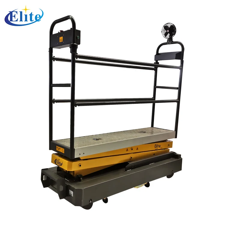Agriculture Cultivation And Care Of High-Wire Crops 3.5 M Mobile Scissor  Rail Harvest Lift cart