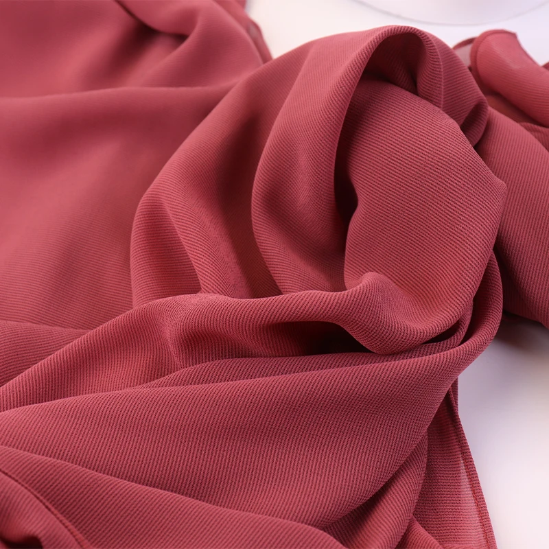 High Quality chiffon shawl Malaysia tudung heavy chiffon Muslim Georgette Scarf Solid Plain Bubble Chiffon Hijab