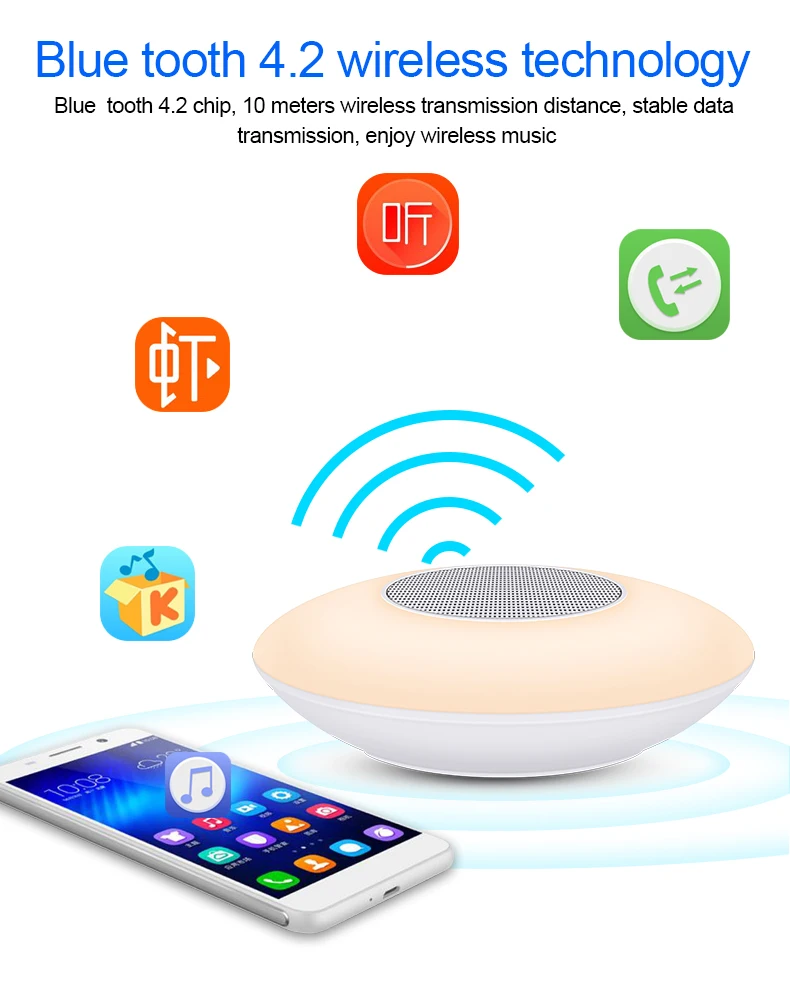 Portable hanging led camping lights wireless speaker