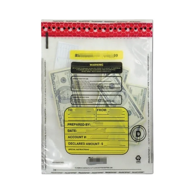 Security bag uncover the word confidential document bag Hot Bank anti-counterfeiting coin purse tamper-evident