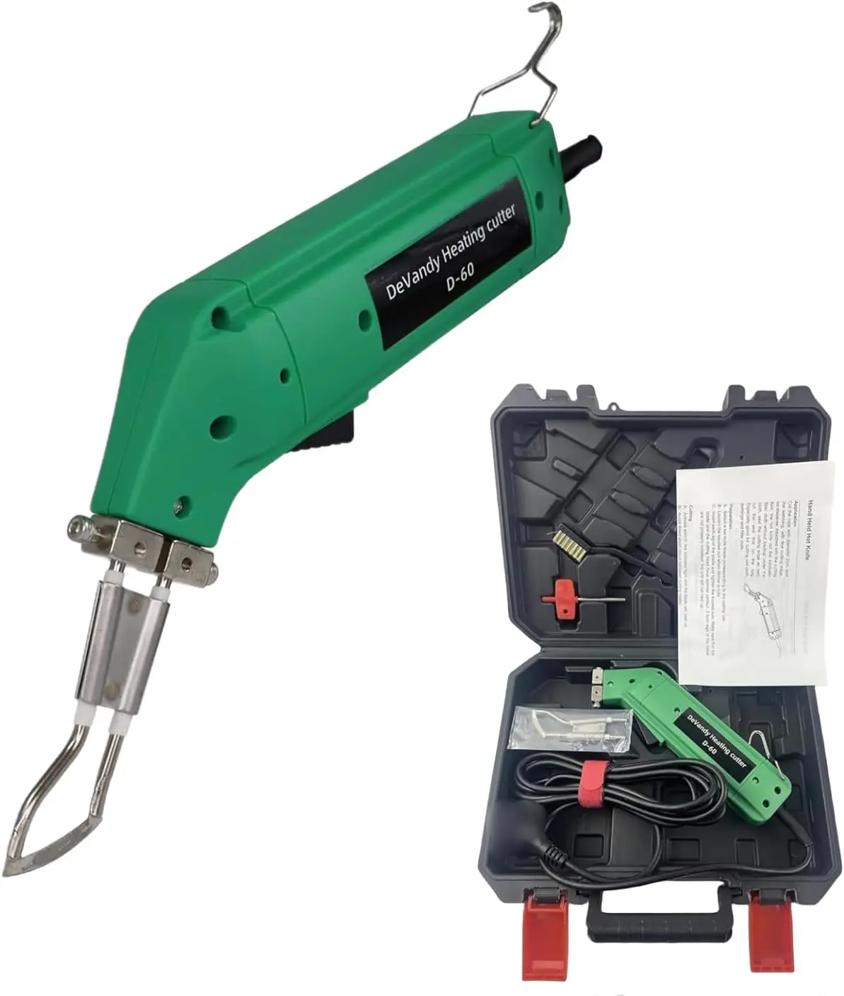 60W 110V/220V Hand Electric Hot Knife Ribbon Rope Cutter Melting Fabric Cloth PVC Rope Nylon Healing Cutting Kit Heated Cutter