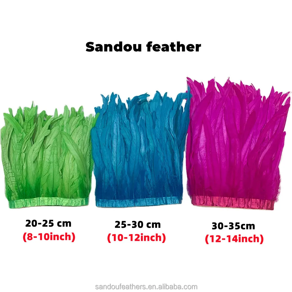 Wholesale 20-25 cm 25-30 cm 30-35 cm Cock Feather Trim Rooster Feather Trims For Crafts Dress Skirt Costumes Plumes