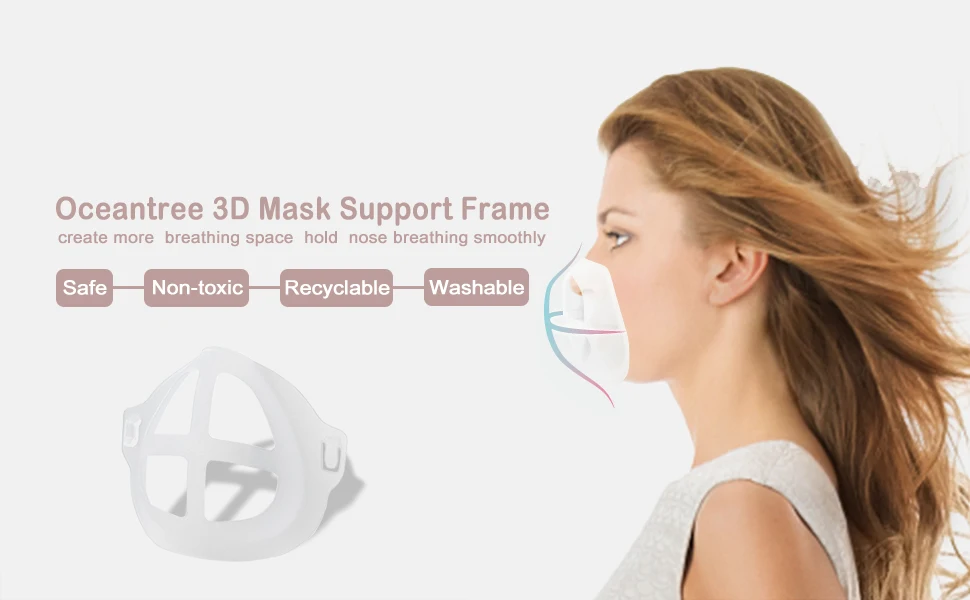 
Food Grade 3D Soft Silicone Face Mask Holder Bracket Support For Comfortable Breathing 