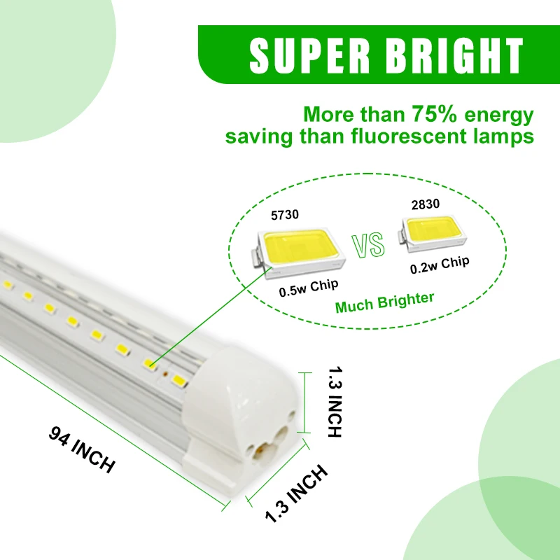 can connect max 4 of these 8ft led tubes V Shape Clear Cover Hight Output  Linkable Lights