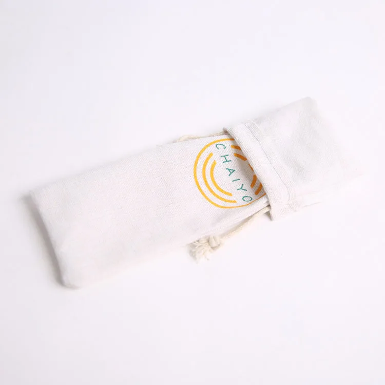 Eco Friendly Reusable Package for Stainless Steel Straws and Brushes Set Chopsticks drawstring Bag