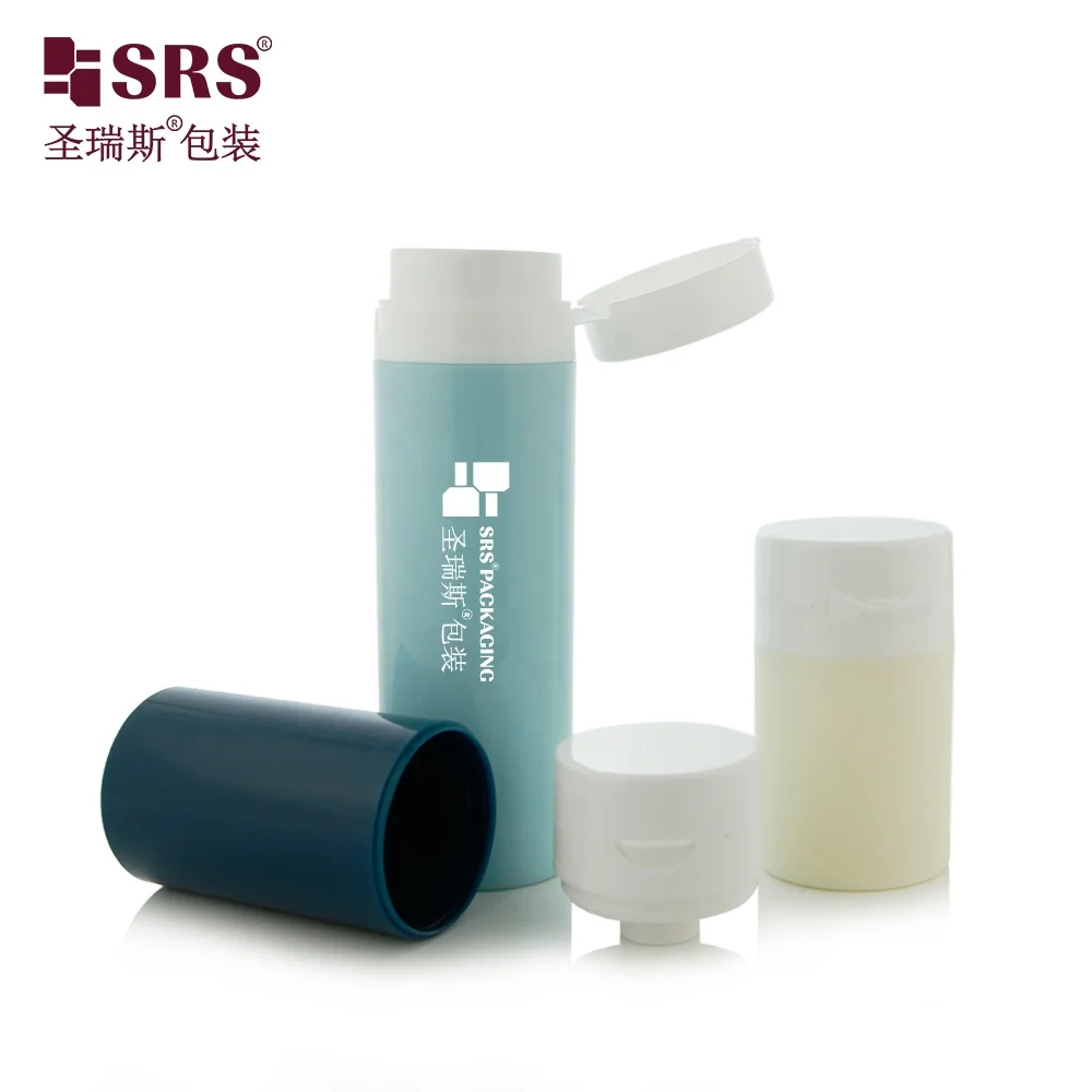 Flip Cap Round Shape Empty Recycled Lotion Pump 100ml PP Airless Bottle