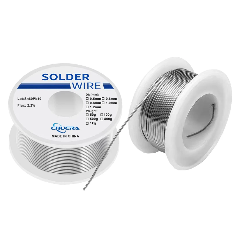 OEM High Brightness Soldering Wire Sn60Pb40 500g/Roll Diameter 0.8mm 1.0mm Solder Tin Wire for PCB SMD BGA Rework Welding