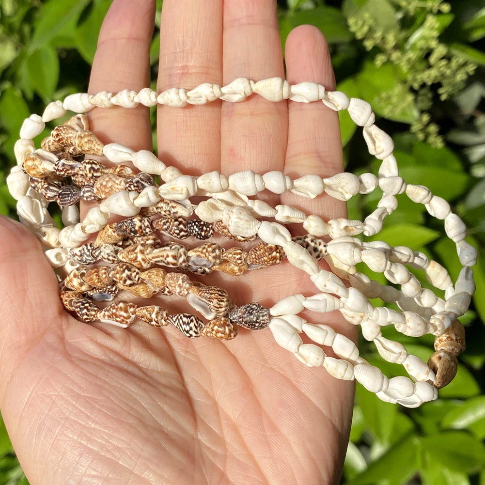 Natural Solid Color Shell Necklace Summer Beach Seashells Bohemian Women Seashell Choker Necklace Pendants Handmade Jewelry