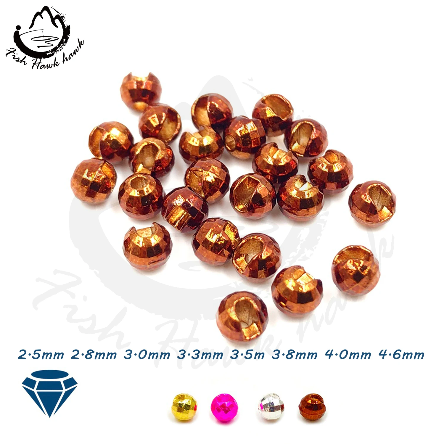 Wholesale metal coffee color faceted slotted tungsten beads for Fly fishing Tying