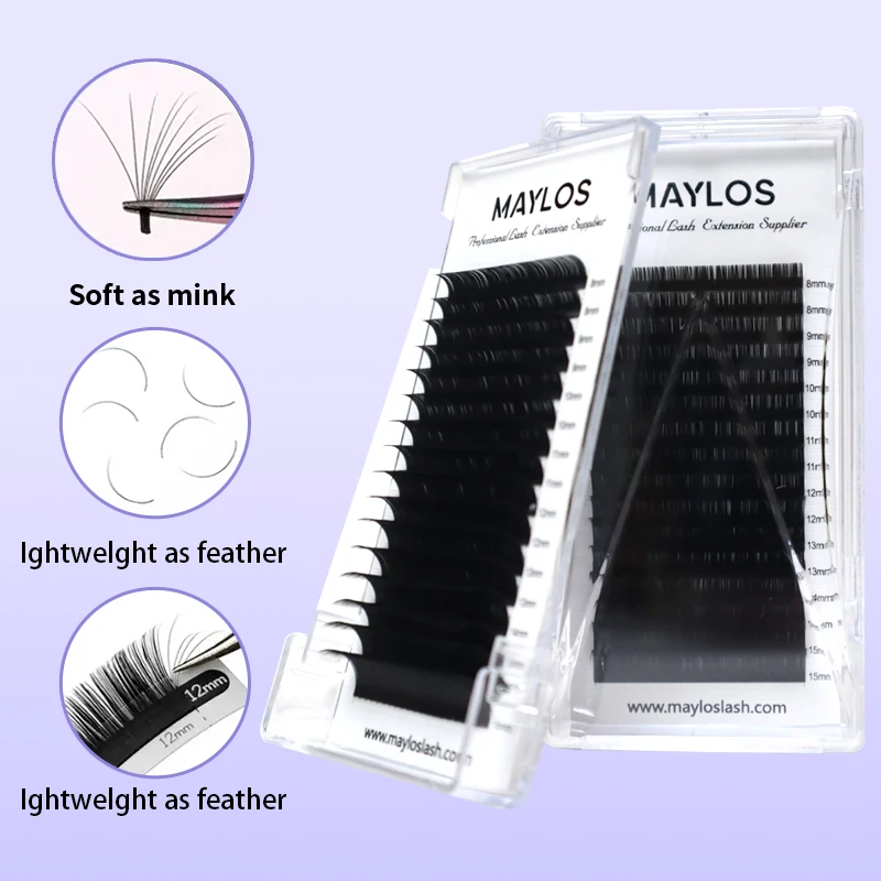 Maylos Fluffy Lash Extension Trays Hand Made Eyelash Extension Regular Volume Lash Trays