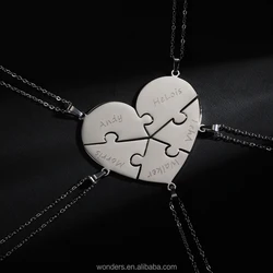 Custom Engrave Name Best Friend Family Necklace Always My Mother Forever My Friend Necklace Friendship 4 5 6 Pieces Set