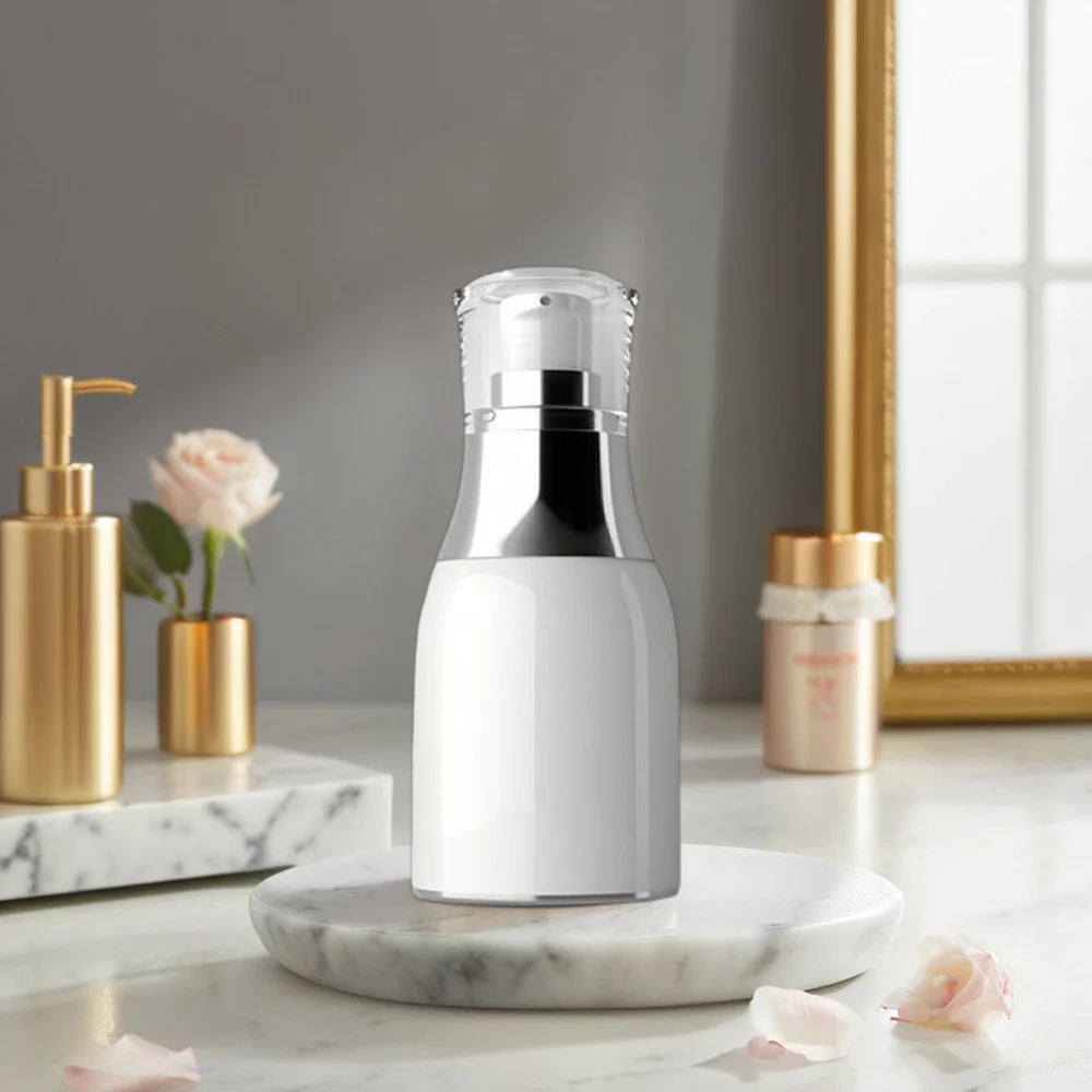 New design 50ml airless pump bottle plastic acrylic lotion pump bottle white luxury cosmetic container bottles