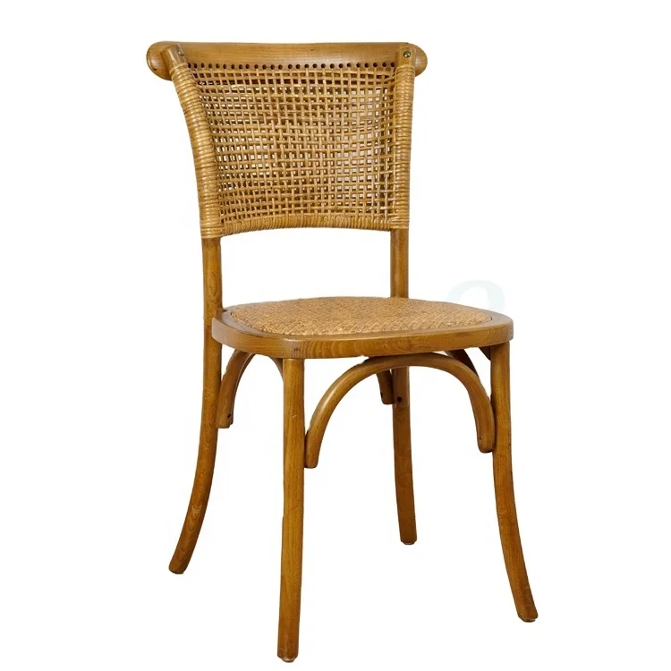 Wholesale Durable Bentwood Dining Chairs Stackable Rattan Seat Dining Room Chair