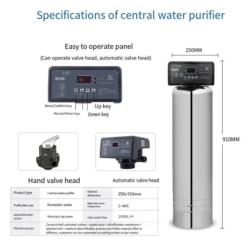 3000L automatic stainless steel  Water Treatment Home Use Residential Domestic Water Softener System