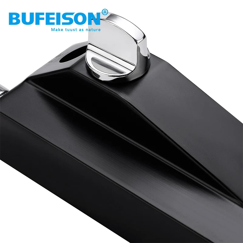 C-level revolving door latch lock with frame door lock aluminum alloy double door spring latch ground locking anti-theft