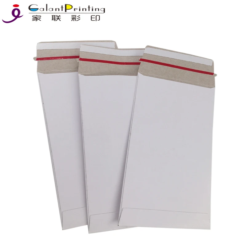 Custom Printing Logo A4/A5 Size Rigid Kraft Folder CD/DVD White Thick Envelope Cardboard Cardboard Envelopes