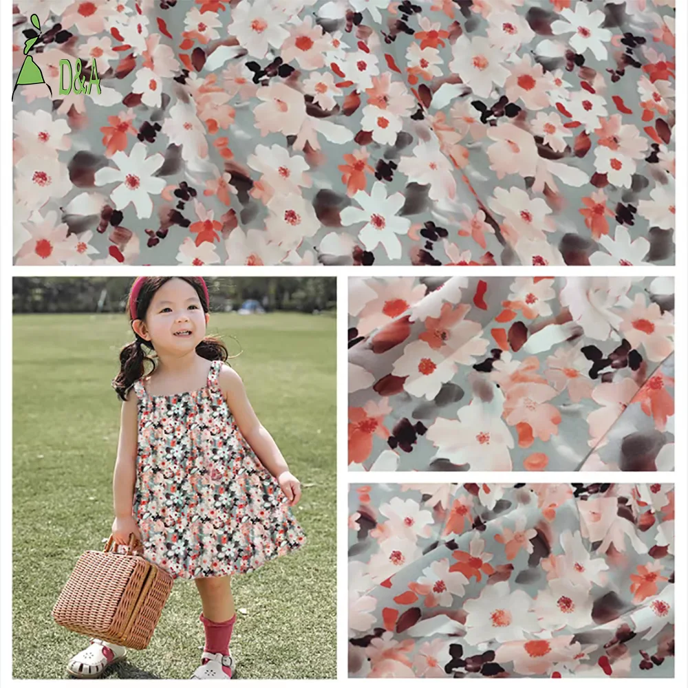 New Pattern Fashion Little Fresh Soft Cotton Printed Plain Flannel Children Shirt Dress Fabric Kids Cartoon Fabric