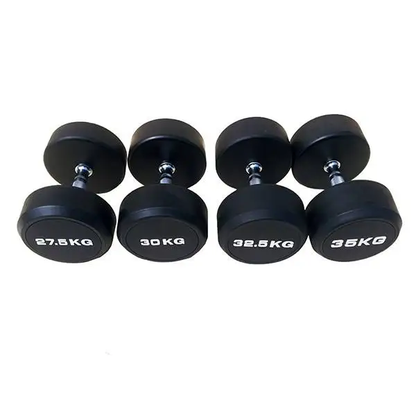 Hot Sale Round Rubber Dumbbells 20 Kg 25kg 40kg 50kg Home Gym Equipment Urethane Dumbbells Round Dumbbells