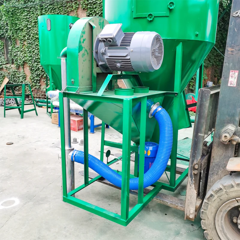 1000-2000kg/h Vertical Mixer Feed Hammer Mills Fodder Grinder Wheat Cob Soybean Grinding And Mixing Machine