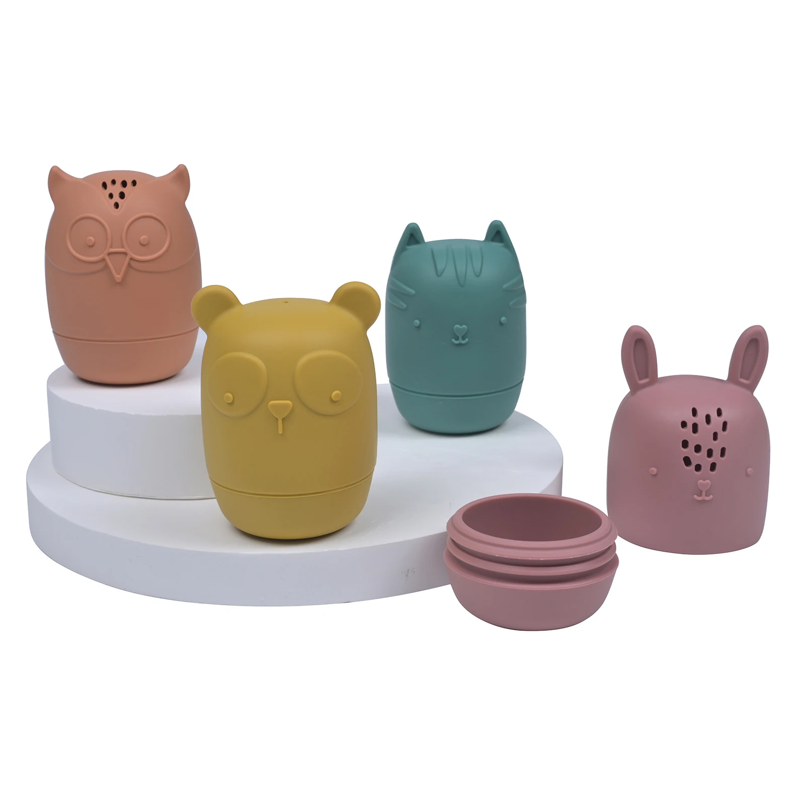 Custom card header BPA free funny squeeze animal water spray boy girl silicone baby tub bath toy children shower bathing toys