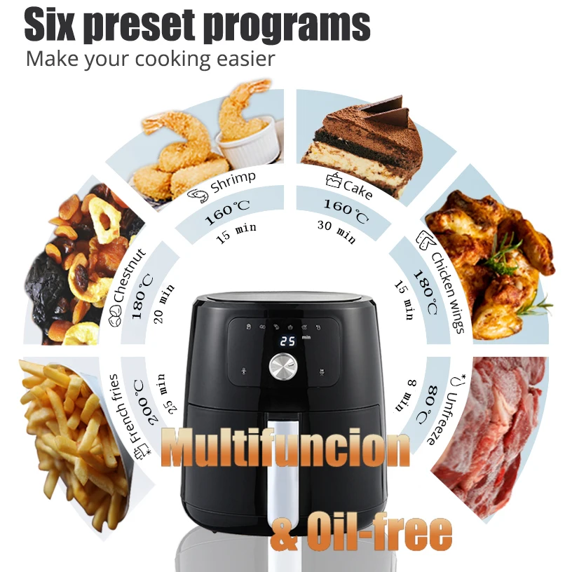 5L Large Capacity Air Fryer More Suitable For Home Use You Can Make French Fries And Chicken Wings At Any Time